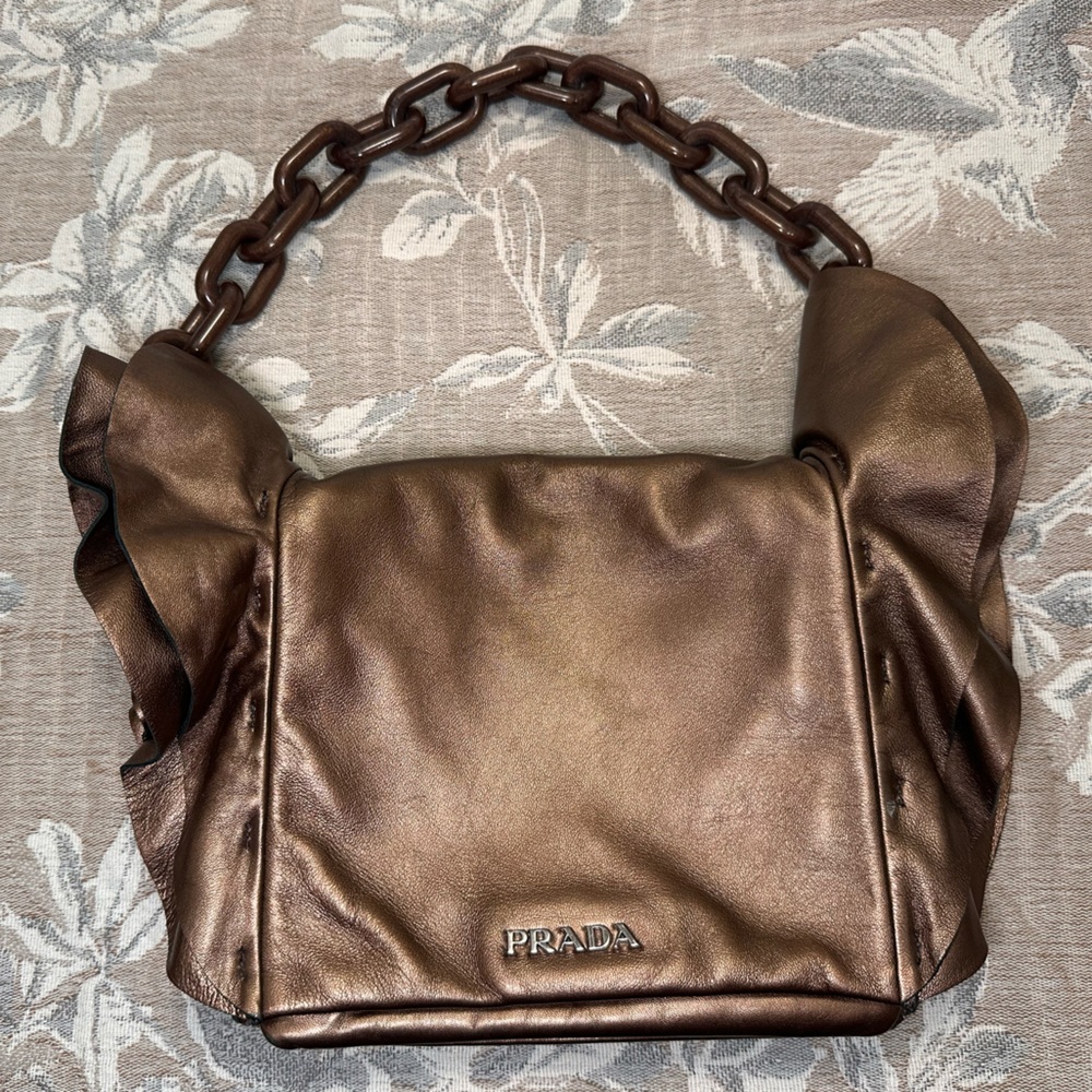 Prada Pattina BR4016 Nappa Leather Shoulder Bag – Rovere Mordore – Chain Strap